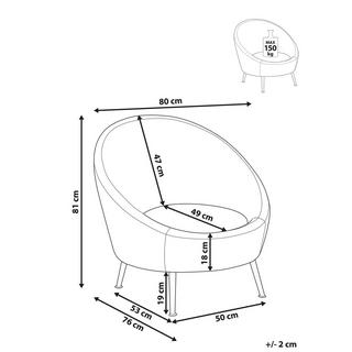 Beliani Fauteuil en Velours Moderne LANGA  