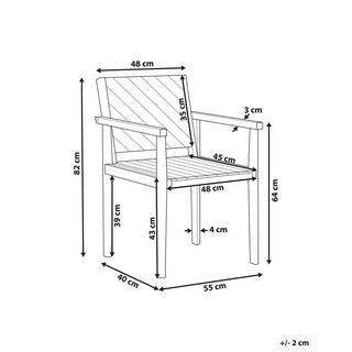 Beliani Gartenstuhl aus Akazienholz Klassisch BARATTI  