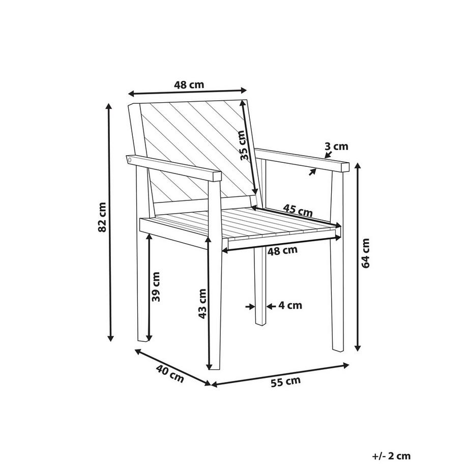 Beliani Gartenstuhl aus Akazienholz  BARATTI  
