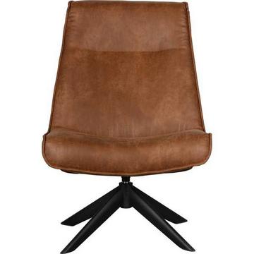 Fauteuil pivotant Skyler simili cuir cognac