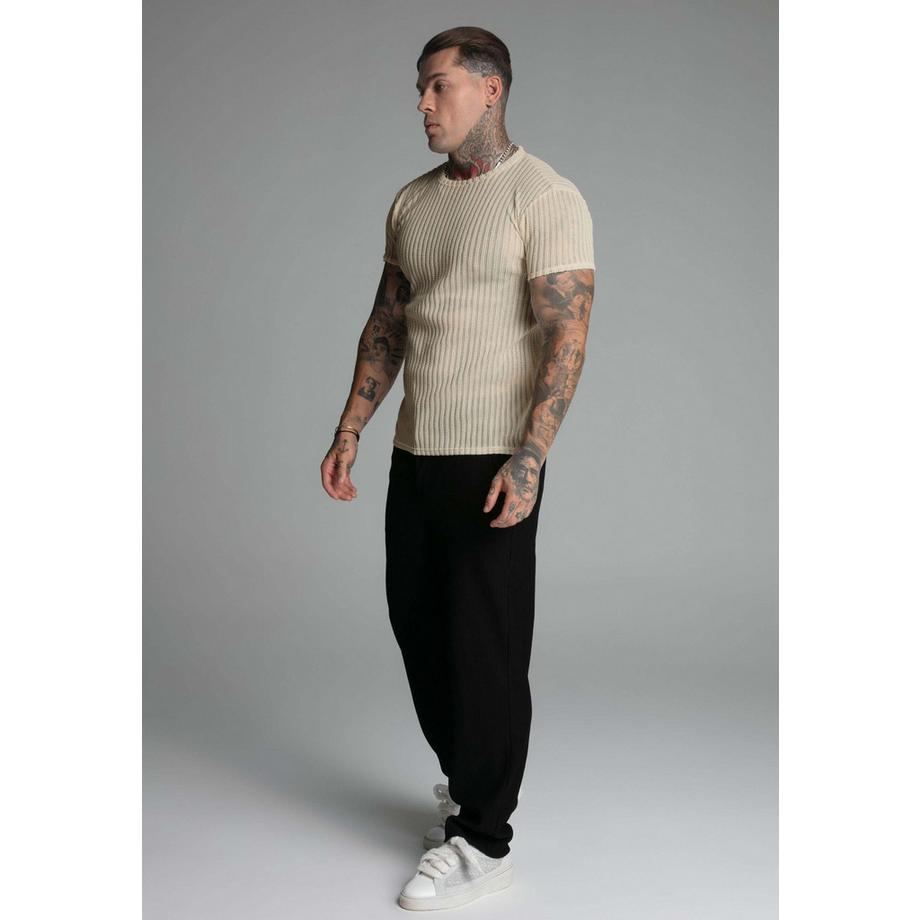 Sik Silk T-Shirt Textured Muscle Fit  
