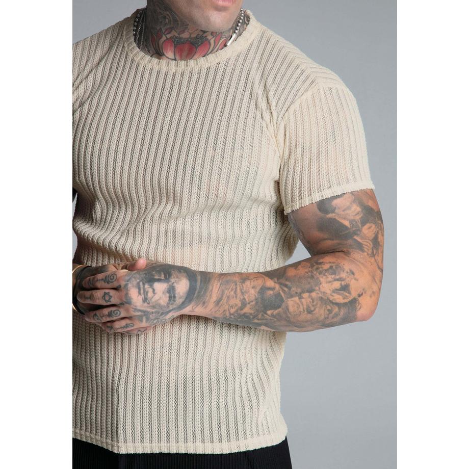 Sik Silk T-Shirt Textured Muscle Fit  