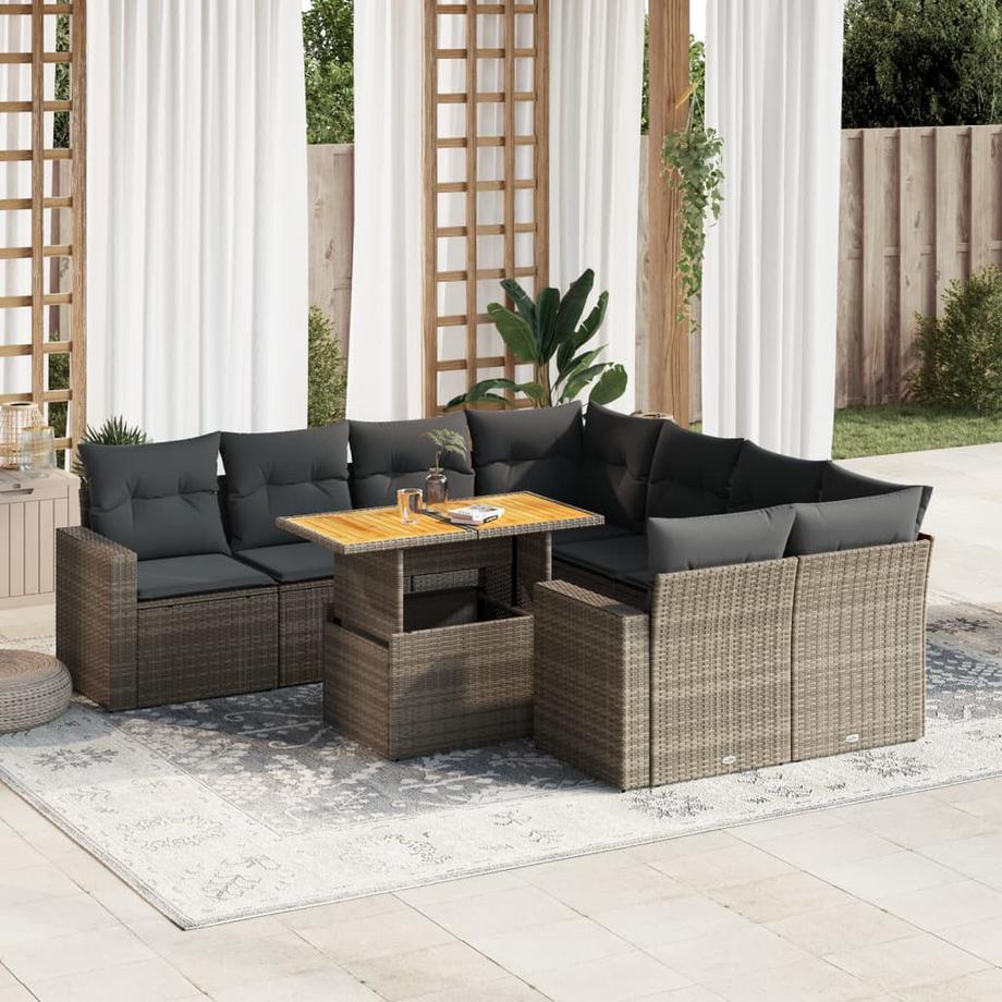 VidaXL set di divani da giardino Polirattan  