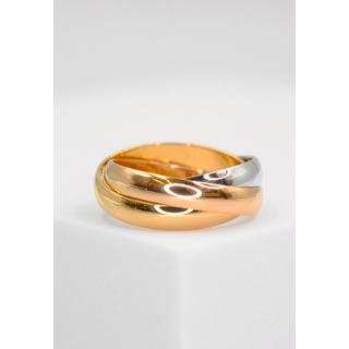 MUAU Schmuck  ring Tricolor Weiss-/Gelb-/Rotgold 750 