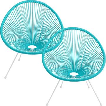 Fauteuil Acapulco turquoise (lot de 2)