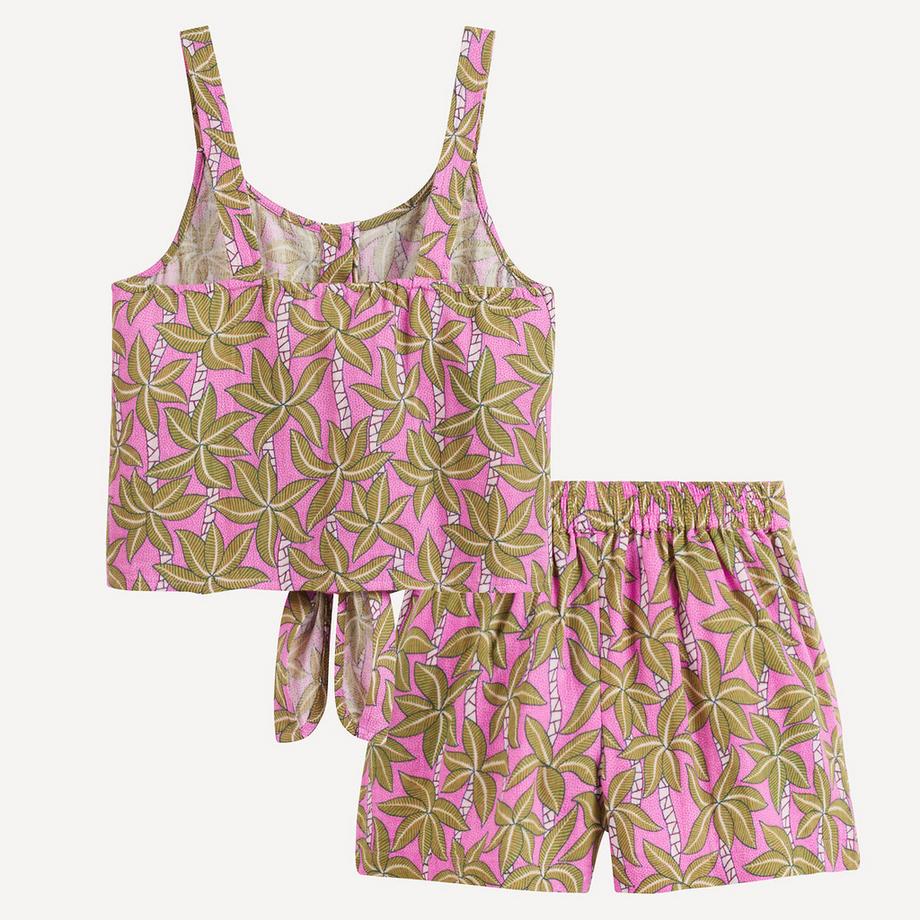 La Redoute Collections  Ensemble 2 pièces top et short imprimé palmiers 