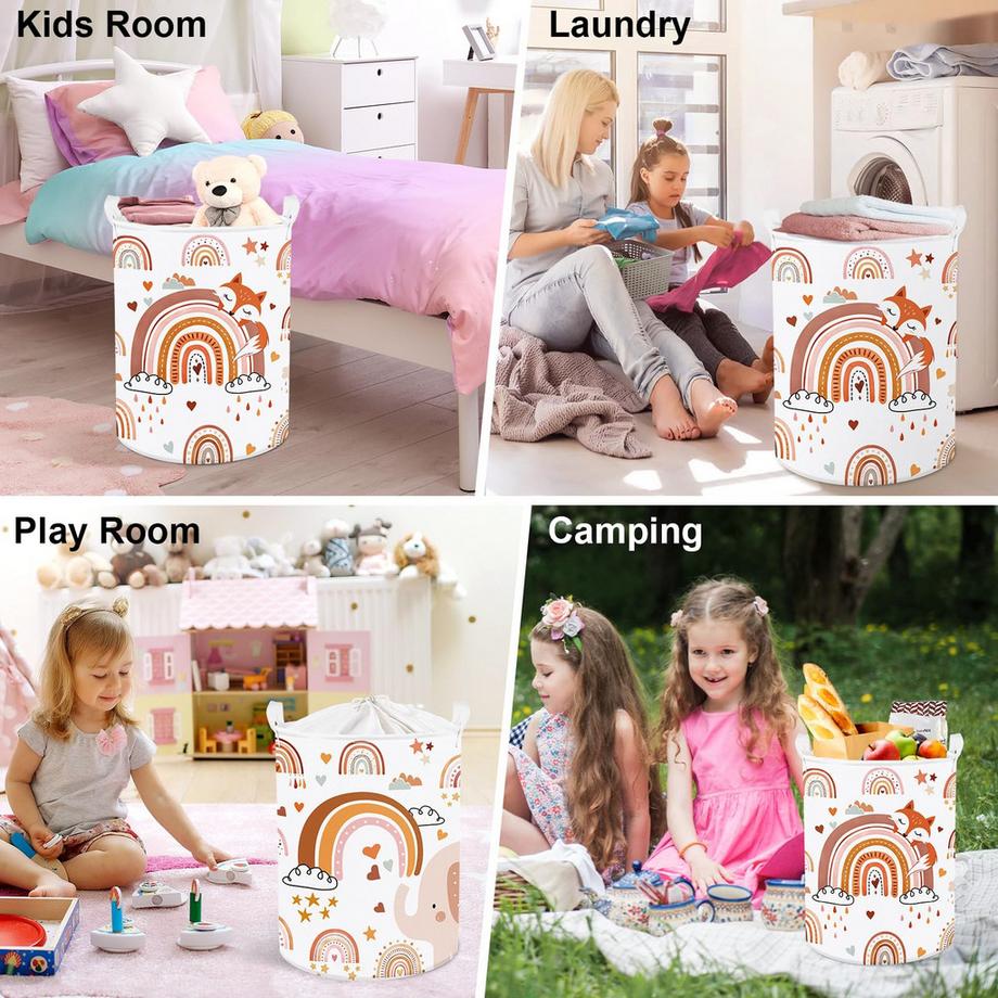 Alopini Panier à linge pour enfants avec poignée Panier de rangement pliable pour vêtements et jouets  