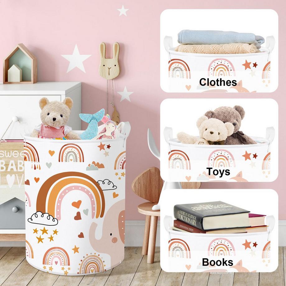 Alopini Panier à linge pour enfants avec poignée Panier de rangement pliable pour vêtements et jouets  