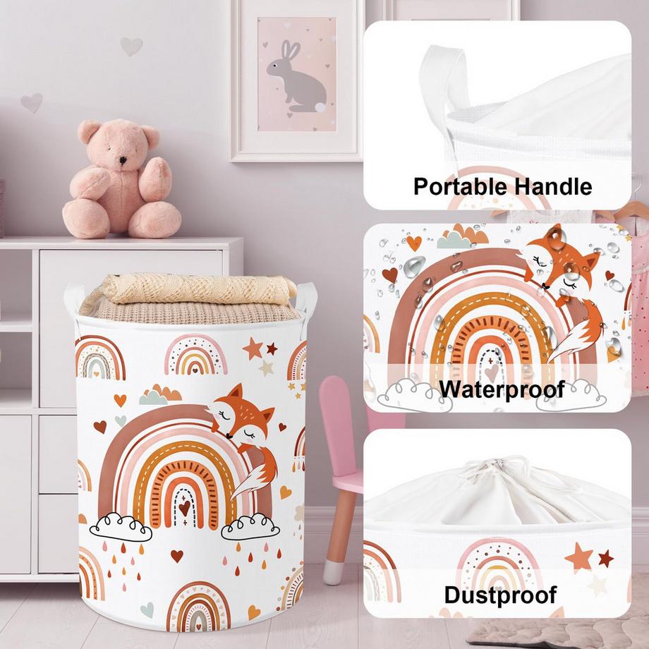 Alopini Panier à linge pour enfants avec poignée Panier de rangement pliable pour vêtements et jouets  