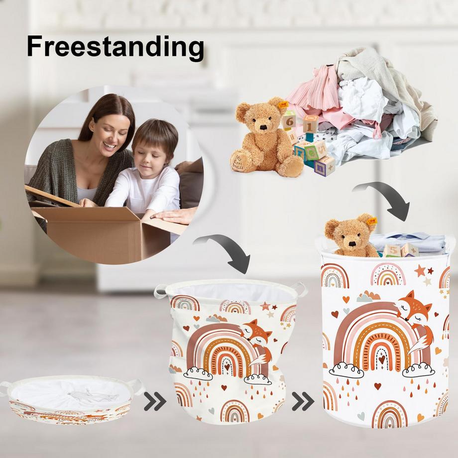 Alopini Panier à linge pour enfants avec poignée Panier de rangement pliable pour vêtements et jouets  