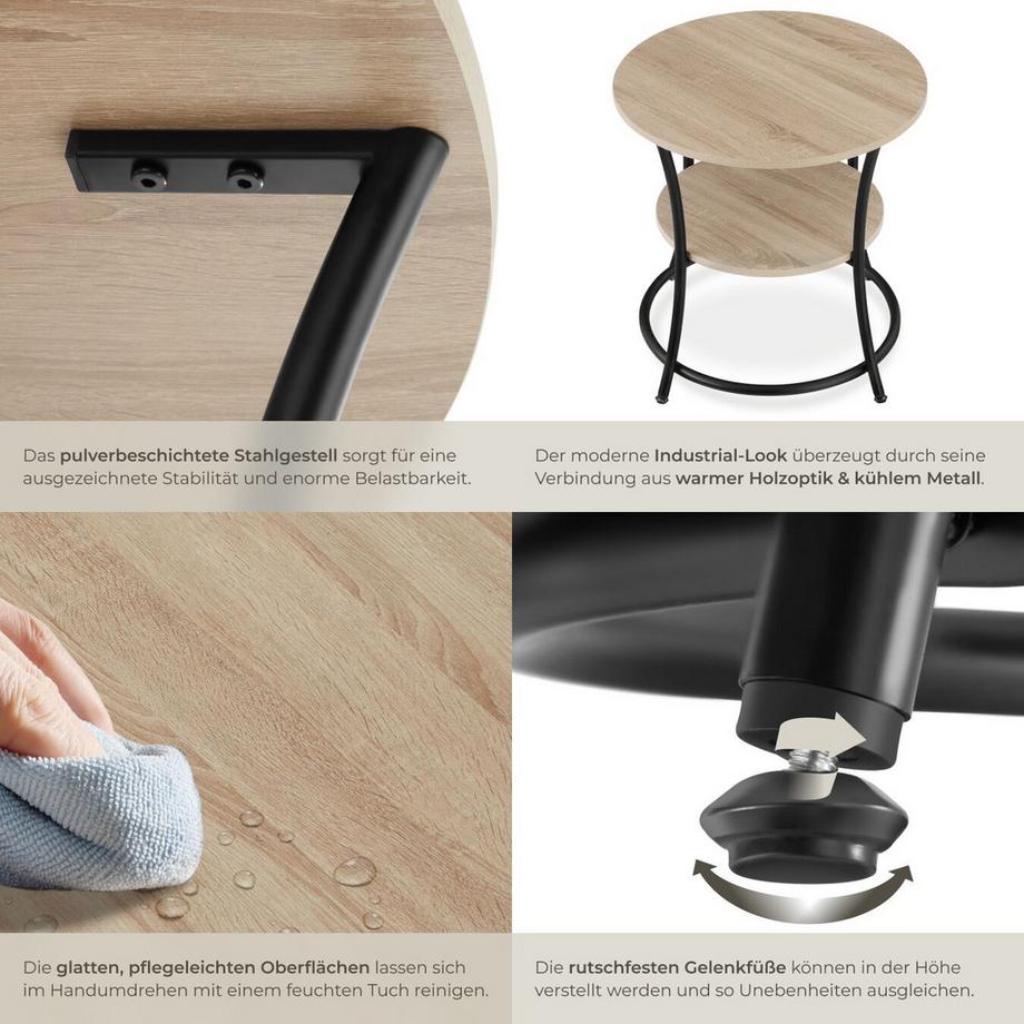 Tectake Table d'appoint SAINT LOUIS style industriel  