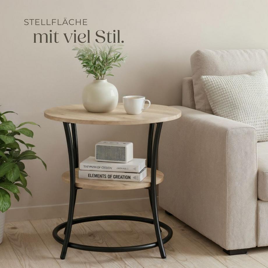 Tectake Beistelltisch Saint Louis Industrial Style Holz und Stahl  