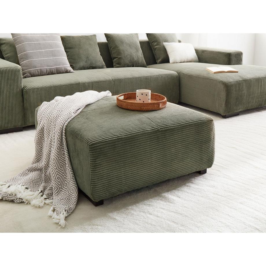 Beliani Ottoman en Velours côtelé Moderne LUNGO  