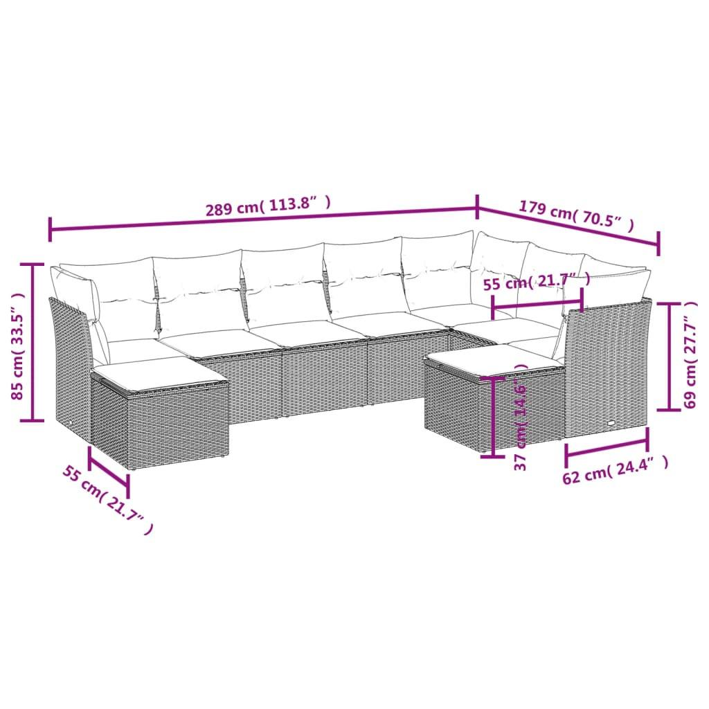 VidaXL set divano da giardino Polirattan  