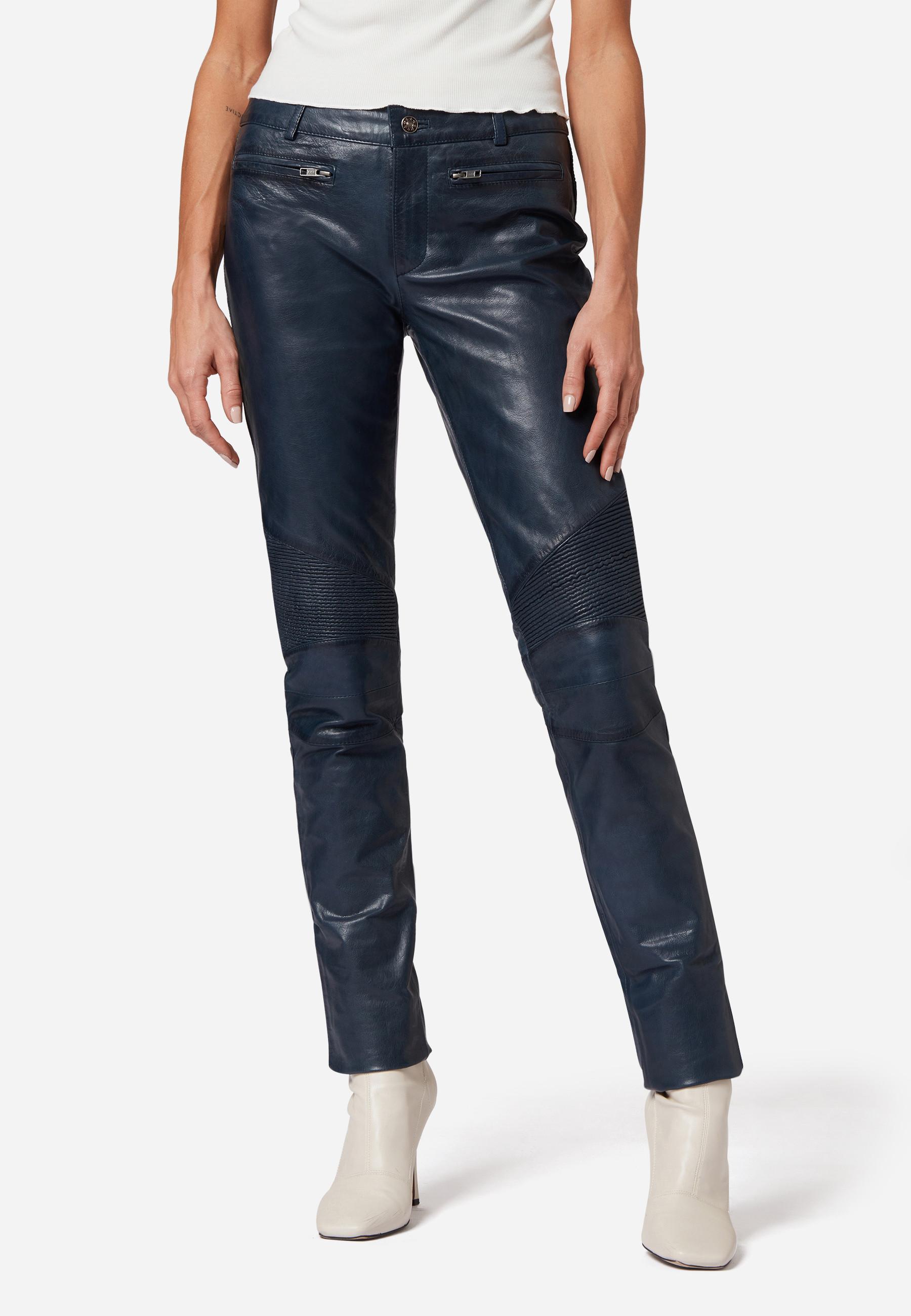 RICANO  Pantalon en cuir  Donna, avec éléments de biker 