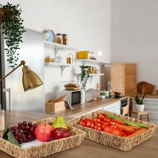 Northix 2er-Set Obstschalen aus Wasserhyazinthe  