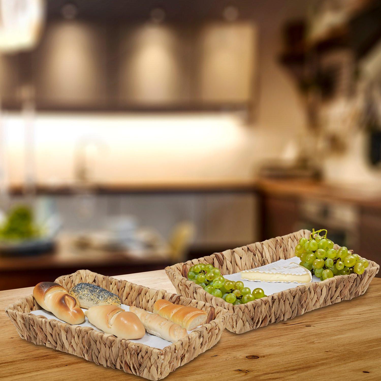 Northix 2er-Set Obstschalen aus Wasserhyazinthe  