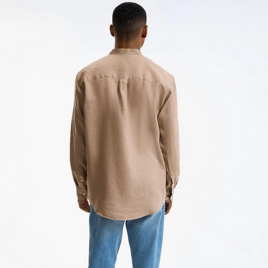 La Redoute Collections Signature Camicia Dritta in Lino con Collo Coreana  