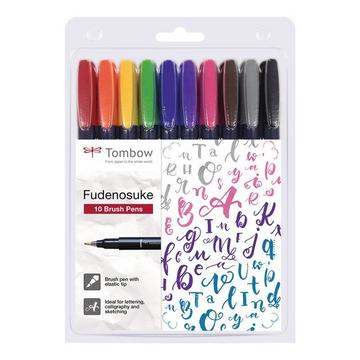 TOMBOW Kalligraphie Set Fudenosuke, 10 Farben