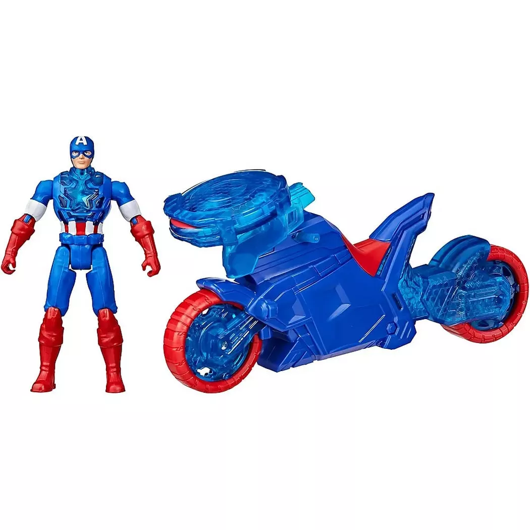 Hasbro - Avengers Captain America Bike mit Schild-Abschuss (10cm)