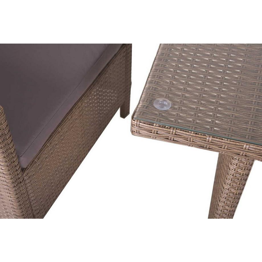 mutoni Salon de jardin Sevilla marron (lot de 6)  