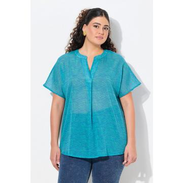 Blusa dal taglio svasato con fantasia zebrata, scollo a V e mezze maniche