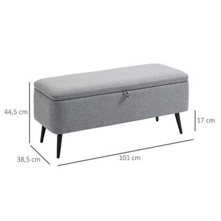 Northio Banc, peut supporter jusqu'à 150 kg, banquette rembourrée avec espace de rangement, banquette de lit avec pieds en acier pour salon, couloir, chambre, 101x38,5x44,5cm  