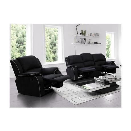 Vente-unique Couchgarnitur Relax Microfaser 3+1 HERNANI  