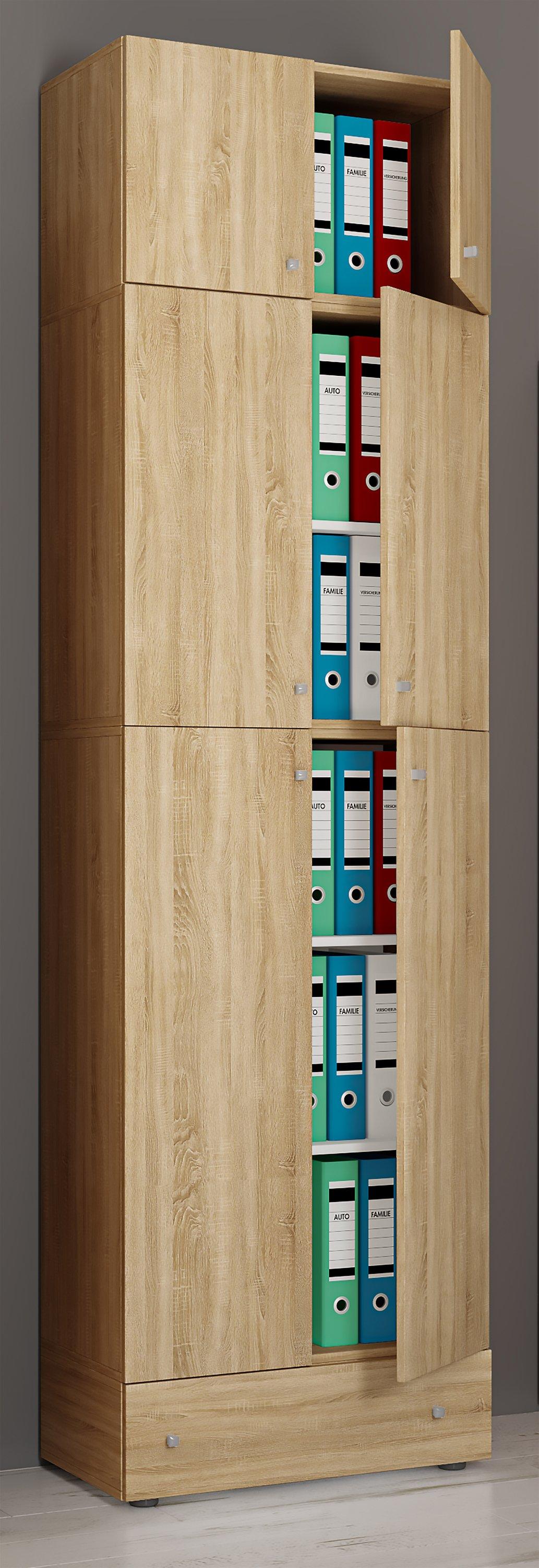 VCM XXL Armoire de bureau Armoire à dossiers Livres Meubles de bureau Classeur Armoire Lona 5f A Tiroir  