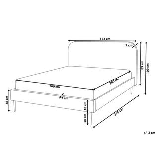 Beliani Bett mit Lattenrost aus Samtstoff Glamourös FLAYAT  