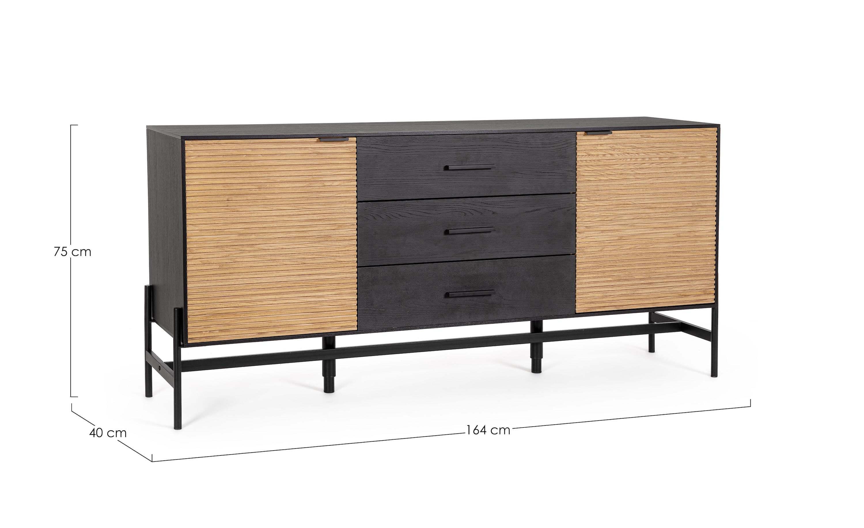 mutoni Credenza Allycia nera naturale 164x40  