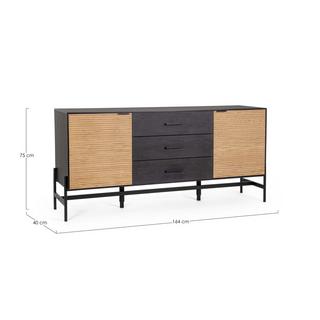 mutoni Credenza Allycia nera naturale 164x40  