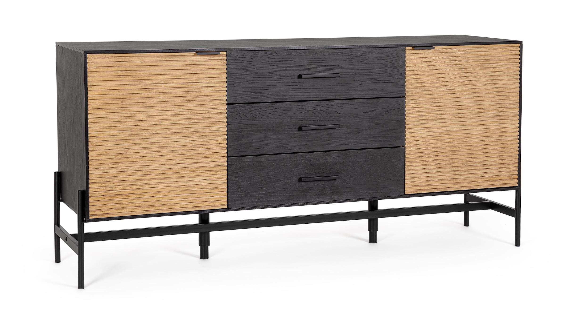 mutoni Credenza Allycia nera naturale 164x40  