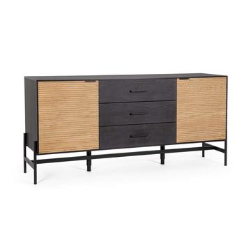 Credenza Allycia nera naturale 164x40