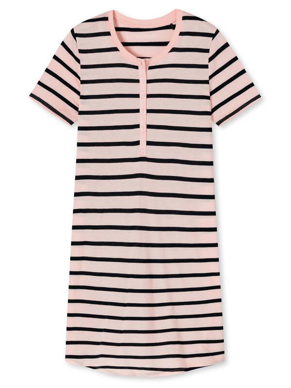 Schiesser Camicia da Notte a Righe Maniche Corte  