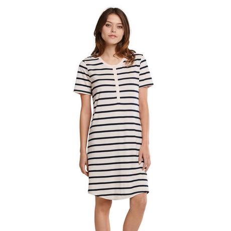 Schiesser Camicia da Notte a Righe Maniche Corte  