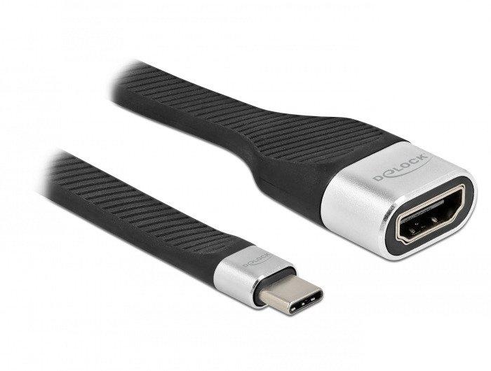 DeLock  FPC Flachbandkabel USB Type-C zu HDMI (DP Alt Mode) 4K 60 Hz 14 cm (0.14 m) 