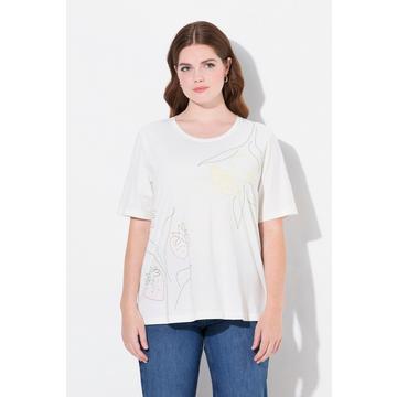 T-Shirt, Stickerei, Rundhals, Halbarm, Biobaumwolle