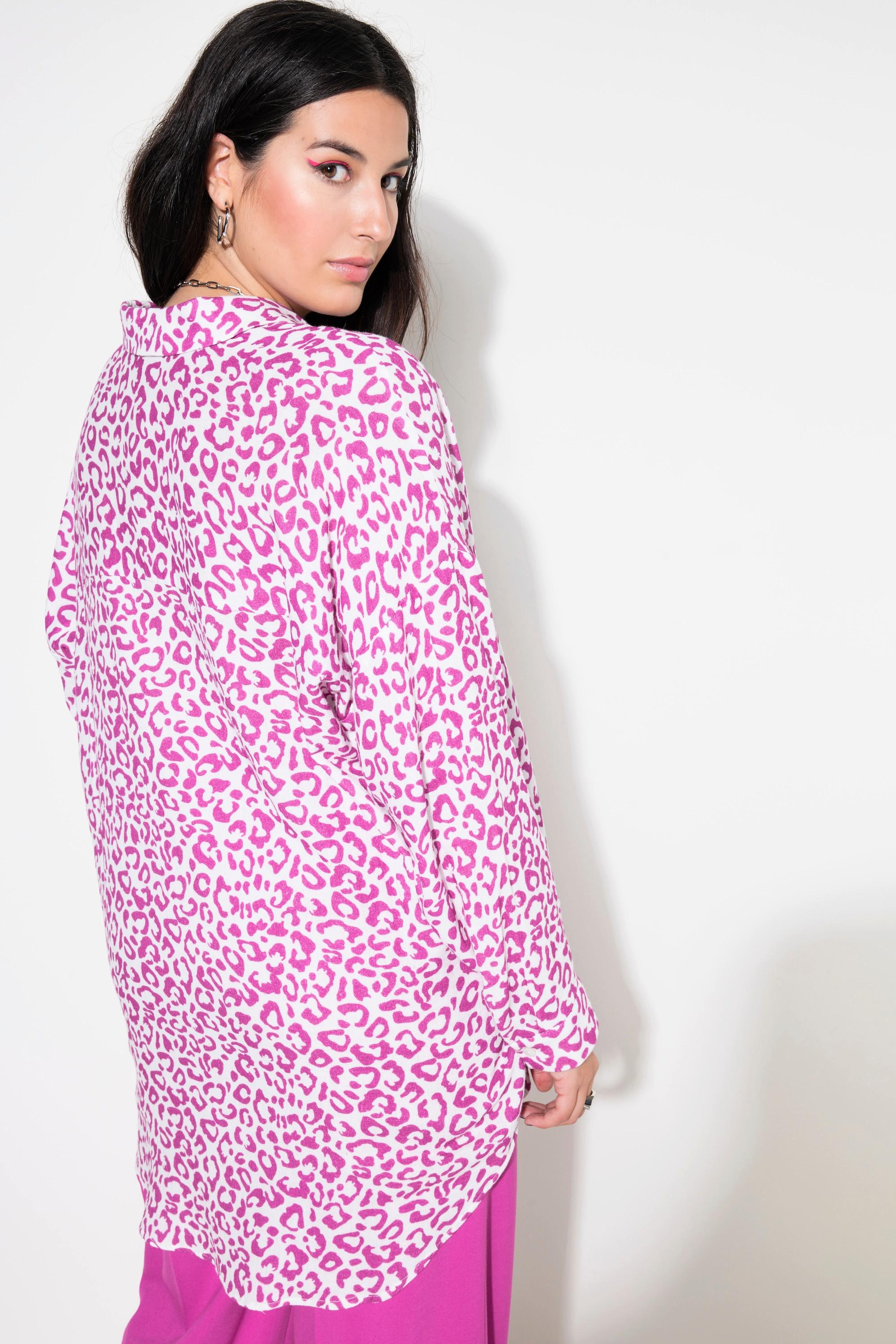 Studio Untold  Blusa dal taglio oversize in mussola con colorato design leopardato 