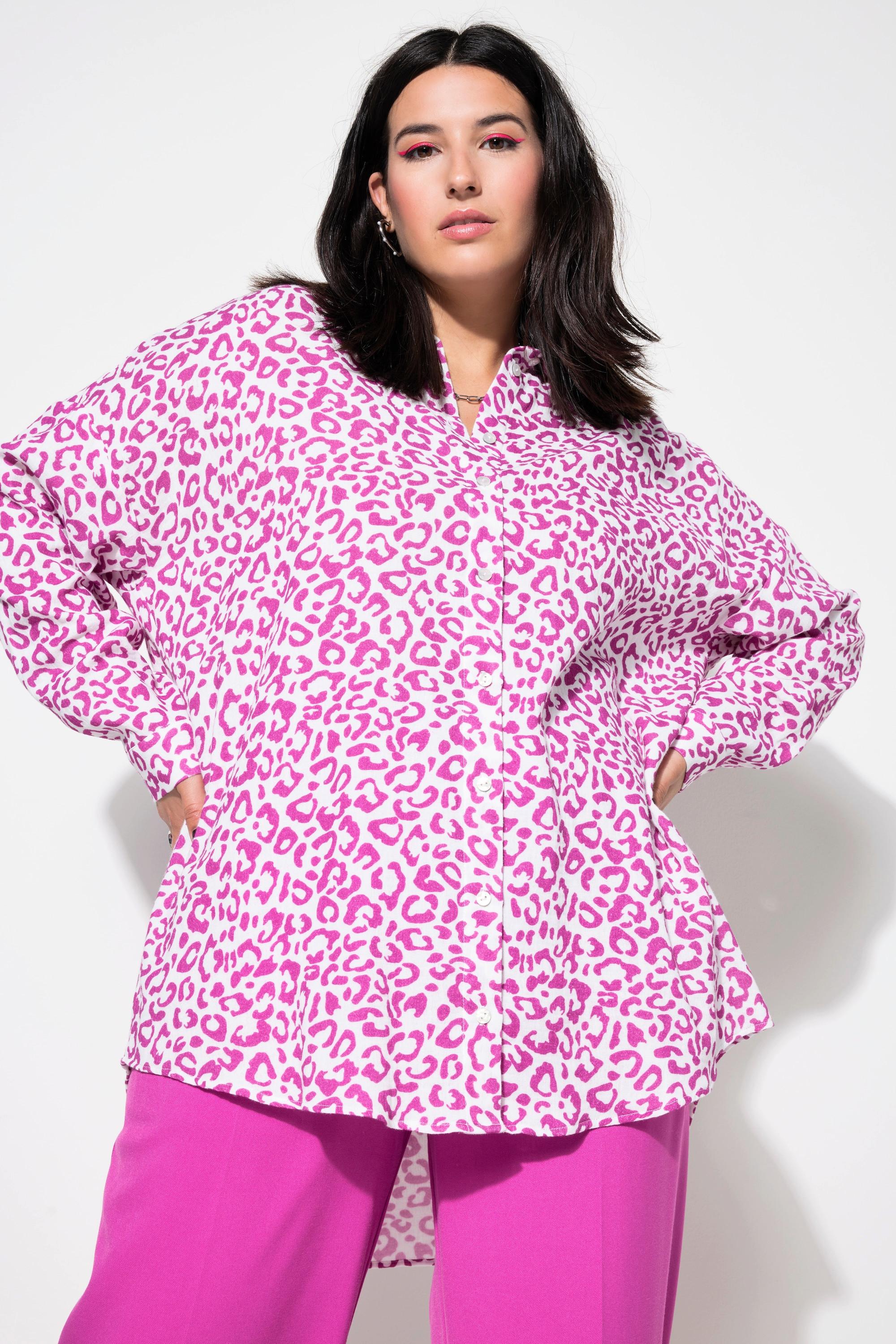 Studio Untold  Blusa dal taglio oversize in mussola con colorato design leopardato 