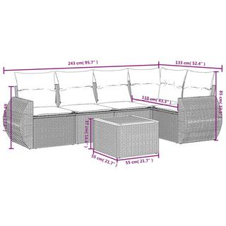 VidaXL Ensemble de canapés de jardin rotin synthétique  