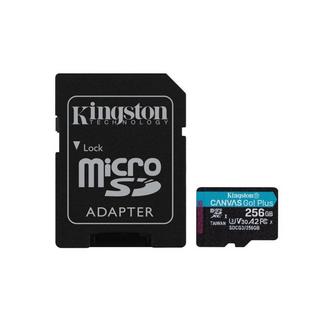 Kingston  Kingston Technology Scheda microSDXC Canvas Go Plus 170R A2 U3 V30 da 256GB + adattatore 