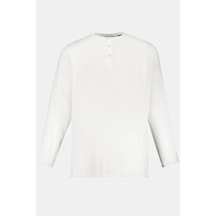 JP1880 Basic Langarm Henley Shirt mit Knopfleiste  