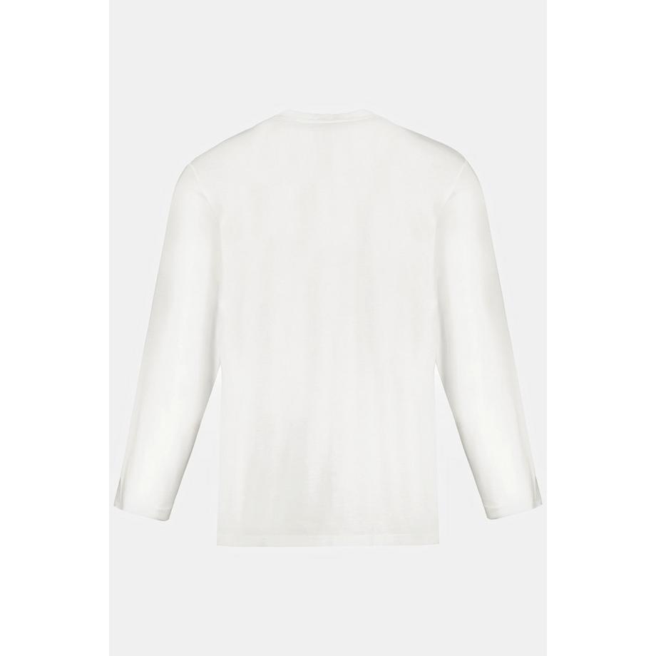 JP1880 Basic Langarm Henley Shirt mit Knopfleiste  