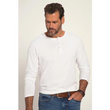 Henley, Basic, Shirt, Langarm, Knopfleiste, bis 8XL
