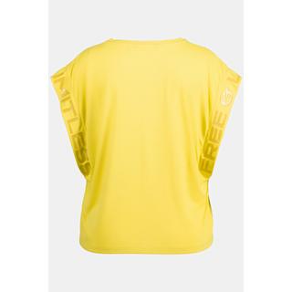 Ulla Popken  T-shirt con scritta stampata, finissaggio antibatterico, scollo a girocollo e mezze maniche 