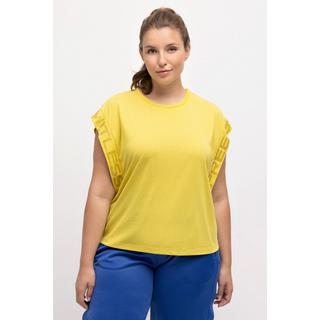 Ulla Popken  T-shirt con scritta stampata, finissaggio antibatterico, scollo a girocollo e mezze maniche 