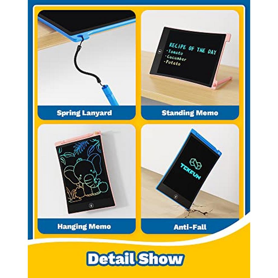 Activity-board  2 Stück LCD-Schreibtafel Kinder Zeichenbrett Bildschirm umweltfreundliche bunte Zeichenbrett magische Tafel mit Lanyard, pädagogisches Spielzeug 
