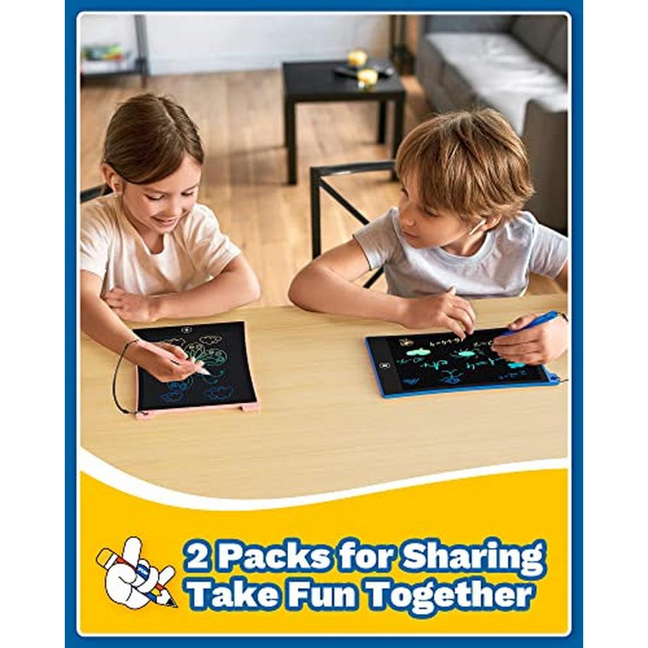 Activity-board  2 Stück LCD-Schreibtafel Kinder Zeichenbrett Bildschirm umweltfreundliche bunte Zeichenbrett magische Tafel mit Lanyard, pädagogisches Spielzeug 