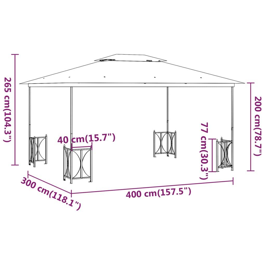 VidaXL gazebo Tessuto  